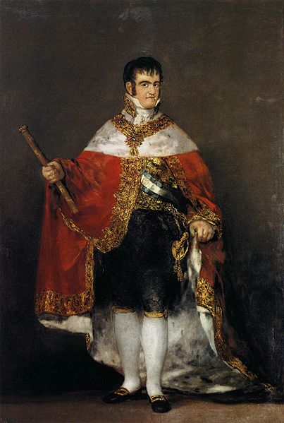 Portrait of Ferdinand VII of Spain in his robes of state